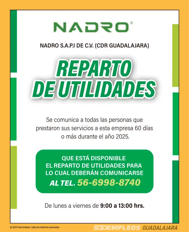Vacante de empleo en Guadalajara publicada el 2026-06-05 en Solo Empleos