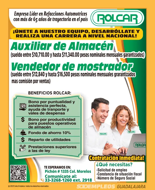Vacante de empleo en Guadalajara publicada el 2026-06-05 en Solo Empleos