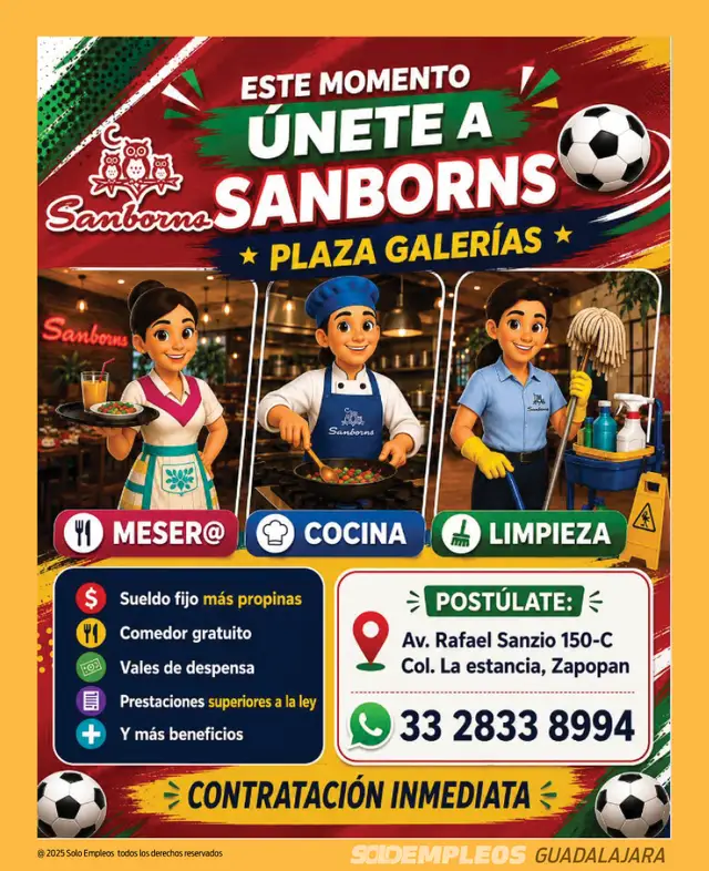 Vacante de empleo en Guadalajara publicada el 2026-06-05 en Solo Empleos