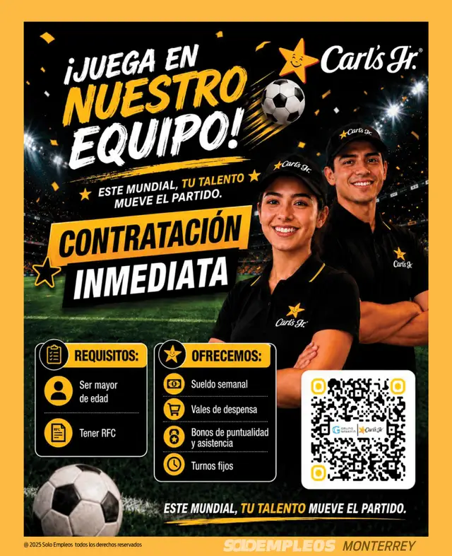 Vacante de empleo en Monterrey publicada el 2026-06-05 en Solo Empleos