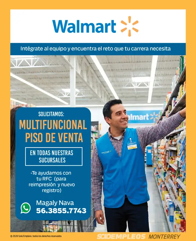Vacante de empleo en Monterrey publicada el 2026-06-05 en Solo Empleos