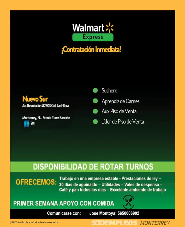 Vacante de empleo en Monterrey publicada el 2026-06-05 en Solo Empleos