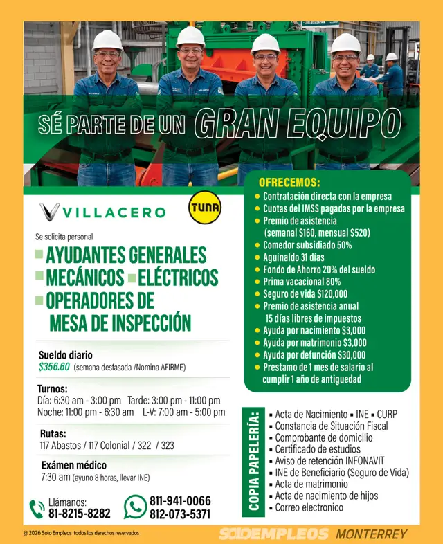 Vacante de empleo en Monterrey publicada el 2026-07-24 en Solo Empleos